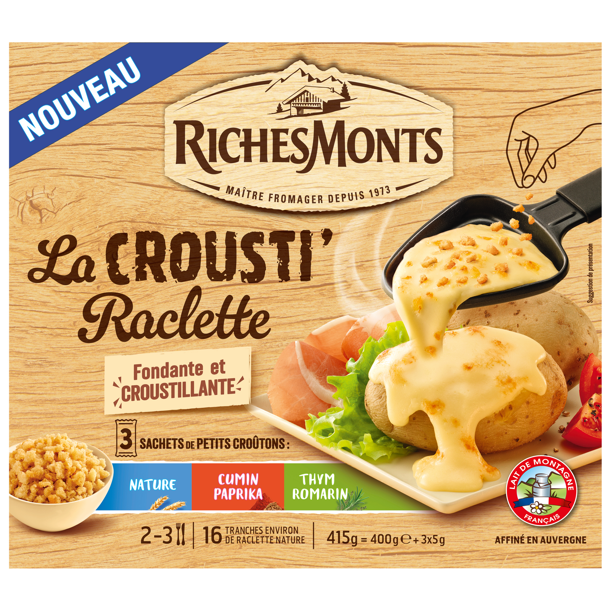 Fromage à raclette Crousti-Raclette 415g RichesMonts