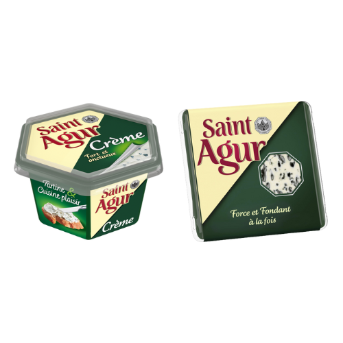 Un Saint Agur Crème 155g et d'un Saint Agur 125g